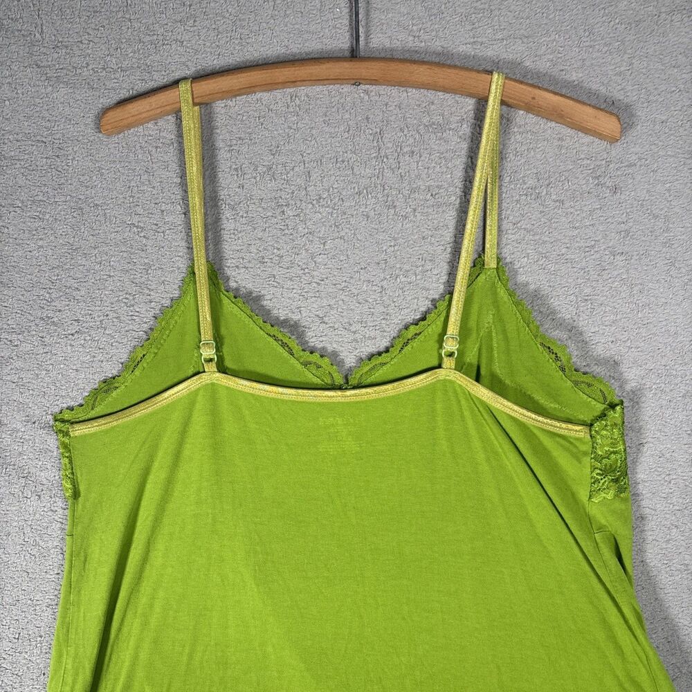 Lane Bryant Babydoll Top Size 18/20 Moss Green Lace Detail Y2K Inspired Ditsy - Picture 9 of 11